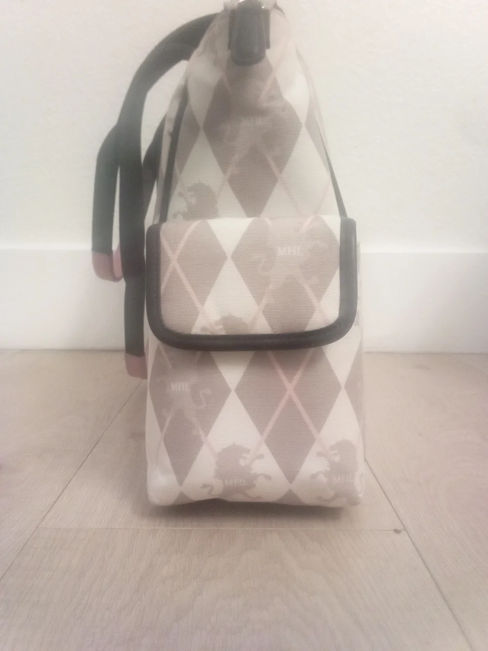 My Flat in London argyle diaper bag created by designer Jan Haedrich